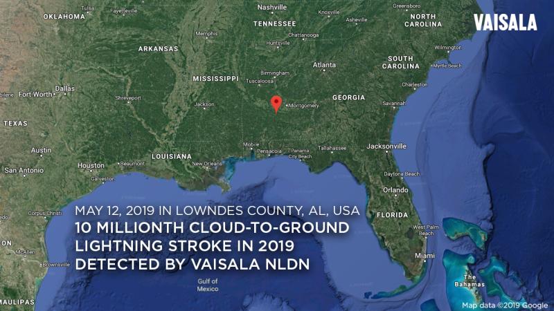 NLDN Detects 10 Millionth Cloud-to-ground Stroke for 2019