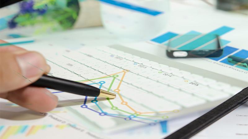 Chart and pen on the desk.