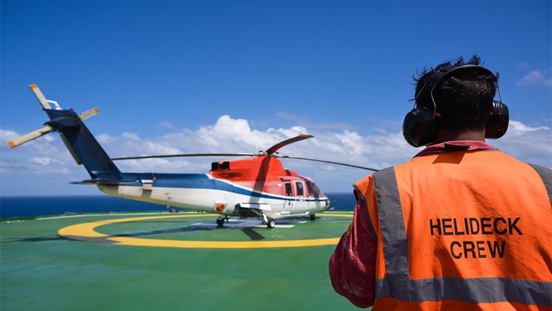 Offshore helicopter and crew