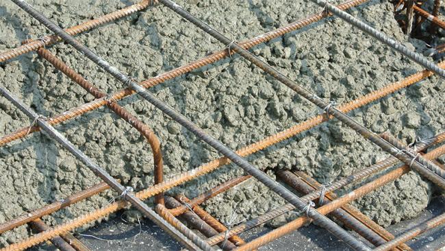 Closeup of wet concrete