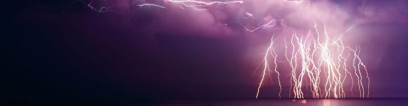 Purple lighting over the sea