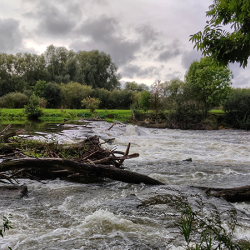 Flooding in a rural area